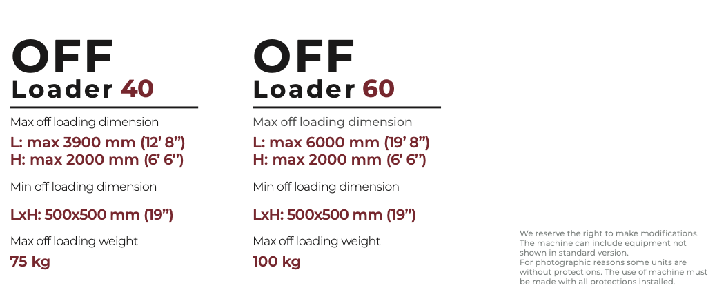 Off Loader-dimensions